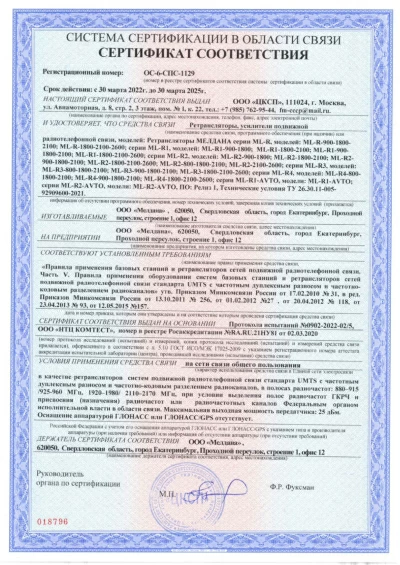 Сертификат Подавитель БПЛА переносной широкополосный ML-JZ-01 (Рюкзак)
